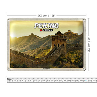 Blechschild Reise 30x20cm Peking China Die Große Mauer