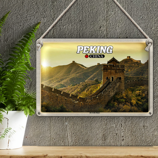 Blechschild Reise 30x20cm Peking China Die Große Mauer