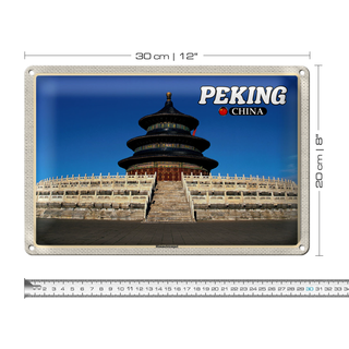 Blechschild Reise 30x20cm Peking China Himmelstempel