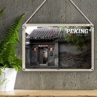 Blechschild Reise 30x20cm Peking China Hutong