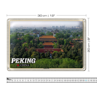 Blechschild Reise 30x20cm Peking China Jingshan Park