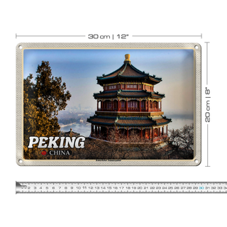 Blechschild Reise 30x20cm Peking China Kaiserlicher Sommerpalast