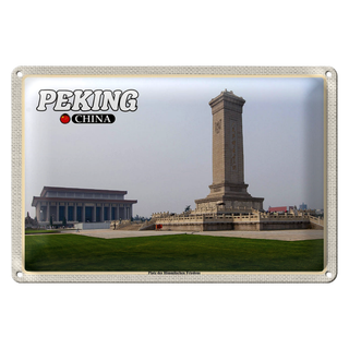Blechschild Reise 30x20cm Peking China Platz Himmlischen Friedens