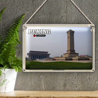 Blechschild Reise 30x20cm Peking China Platz Himmlischen Friedens