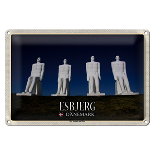 Blechschild Reise 30x20cm Esbjerg Dänemark Der Mensch am Meer
