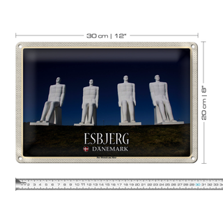 Blechschild Reise 30x20cm Esbjerg Dänemark Der Mensch am Meer