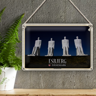Blechschild Reise 30x20cm Esbjerg Dänemark Der Mensch am Meer