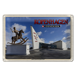 Blechschild Reise 30x20cm Kopenhagen Dänemark ARKEN Museum
