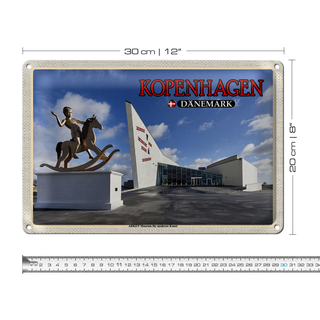 Blechschild Reise 30x20cm Kopenhagen Dänemark ARKEN Museum