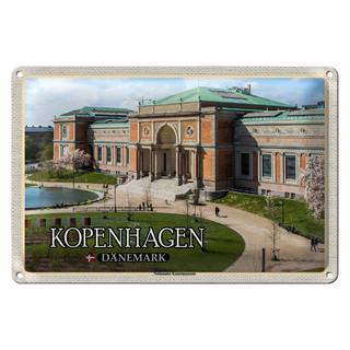 Blechschild Reise 30x20cm Kopenhagen Dänemark Kunstmuseum