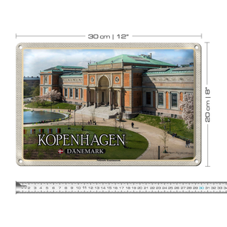 Blechschild Reise 30x20cm Kopenhagen Dänemark Kunstmuseum