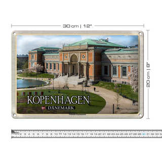 Blechschild Reise 30x20cm Kopenhagen Dänemark Kunstmuseum