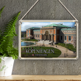 Blechschild Reise 30x20cm Kopenhagen Dänemark Kunstmuseum