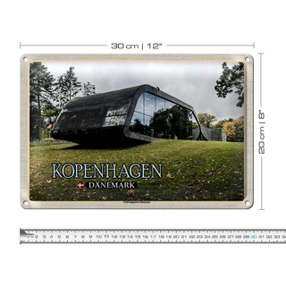 Blechschild Reise 30x20cm Kopenhagen Dänemark Ordrupgaard