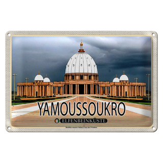 Blechschild Reise 30x20cm Yamoussoukro Elfenbeinküste Basilika