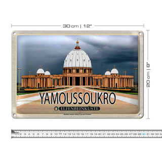 Blechschild Reise 30x20cm Yamoussoukro Elfenbeinküste Basilika