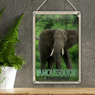 Blechschild Reise 20x30cm Yamoussoukro Elfenbeinküste Nationalpark