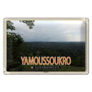 Blechschild Reise 30x20cm Yamoussoukro Elfenbeinküste Regenwald