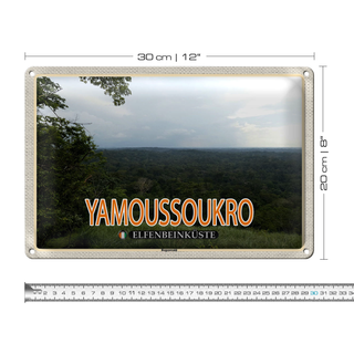 Blechschild Reise 30x20cm Yamoussoukro Elfenbeinküste Regenwald