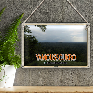 Blechschild Reise 30x20cm Yamoussoukro Elfenbeinküste Regenwald