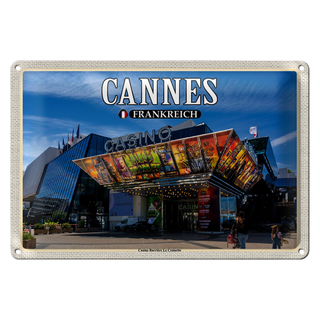 Blechschild Reise 30x20cm Cannes Frankreich Casino Barrière