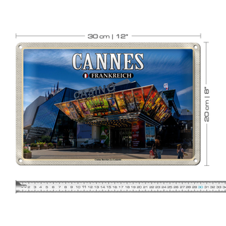 Blechschild Reise 30x20cm Cannes Frankreich Casino Barrière