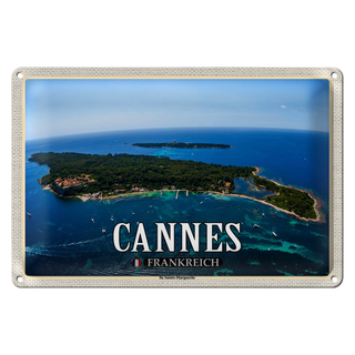 Blechschild Reise 30x20cm Cannes Frankreich Ile Sainte-Marguerite