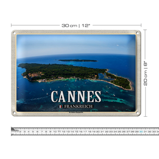 Blechschild Reise 30x20cm Cannes Frankreich Ile Sainte-Marguerite