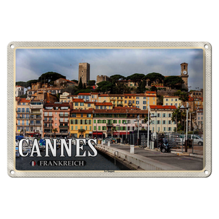 Blechschild Reise 30x20cm Cannes Frankreich Le Suquet Stadtviertel