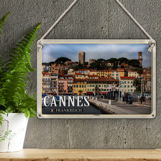 Blechschild Reise 30x20cm Cannes Frankreich Le Suquet Stadtviertel