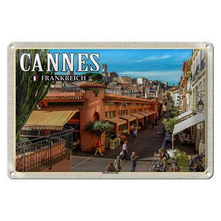 Blechschild Reise 30x20cm Cannes Frankreich Marché Forville