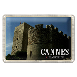 Blechschild Reise 30x20cm Cannes Frankreich Musée Castre