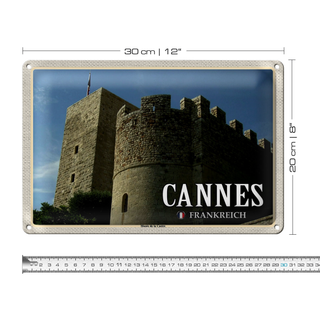 Blechschild Reise 30x20cm Cannes Frankreich Musée Castre