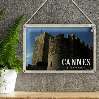 Blechschild Reise 30x20cm Cannes Frankreich Musée Castre