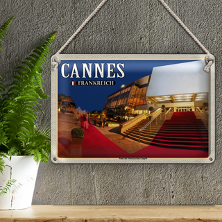 Blechschild Reise 30x20cm Cannes Frankreich Palais Festivals Congrès