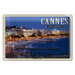 Blechschild Reise 30x20cm Cannes Frankreich Promenade la Croisette