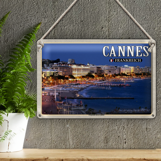 Blechschild Reise 30x20cm Cannes Frankreich Promenade la Croisette