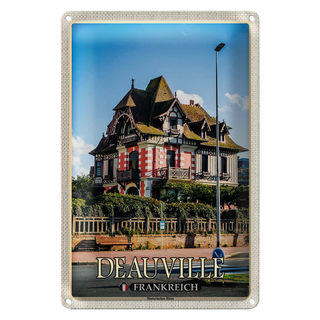 Blechschild Reise 20x30cm Deauville Frankreich Historisches Haus