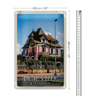 Blechschild Reise 20x30cm Deauville Frankreich Historisches Haus