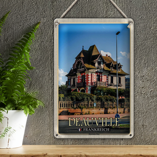 Blechschild Reise 20x30cm Deauville Frankreich Historisches Haus