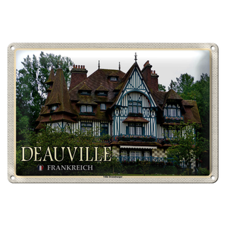 Blechschild Reise 30x20cm Deauville Frankreich Villa Strassburger