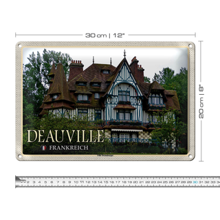 Blechschild Reise 30x20cm Deauville Frankreich Villa Strassburger