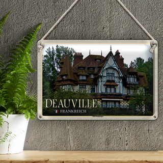 Blechschild Reise 30x20cm Deauville Frankreich Villa Strassburger