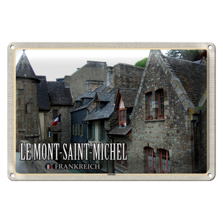 Blechschild Reise 30x20cm Le Mont-Saint-Michel Frankreich Altstadt