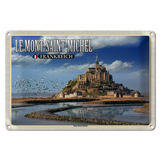 Blechschild Reise 30x20cm Le Mont-Saint-Michel Frankreich