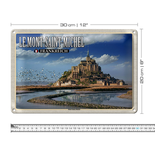 Blechschild Reise 30x20cm Le Mont-Saint-Michel Frankreich