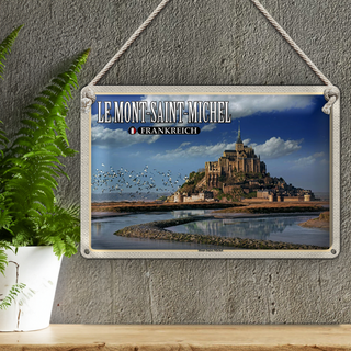 Blechschild Reise 30x20cm Le Mont-Saint-Michel Frankreich