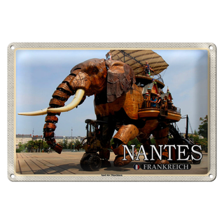 Blechschild Reise 30x20cm Nantes Frankreich Insel der Maschinen
