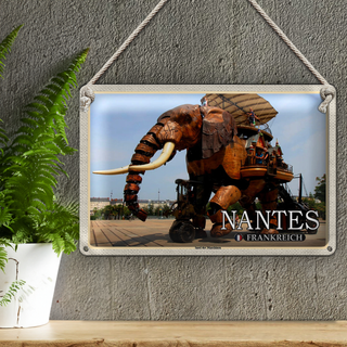 Blechschild Reise 30x20cm Nantes Frankreich Insel der Maschinen