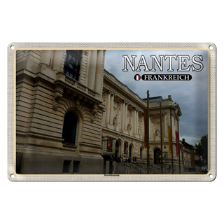 Blechschild Reise 30x20cm Nantes Frankreich Kunstmuseum